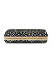Hue Geometric Embroidered Velvet Clutch