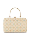 Hue Diamond Embroidered Faux Silk Clutch