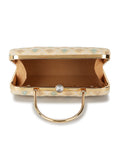 Hue Diamond Embroidered Faux Silk Clutch