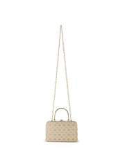 Hue Diamond Embroidered Faux Silk Clutch