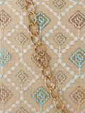 Hue Diamond Embroidered Faux Silk Clutch