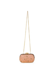 Hue Floral Embroidered Faux Silk Clutch