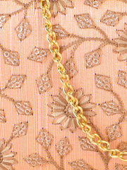 Hue Floral Embroidered Faux Silk Clutch
