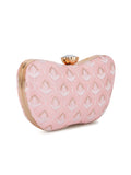 Hue Damask Embroidered Faux Silk Clutch
