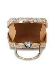 Hue Floral Embroidered Faux Silk Clutch