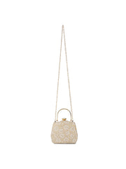 Hue Floral Embroidered Faux Silk Clutch