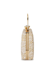 Hue Floral Embroidered Faux Silk Clutch