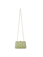 Hue Floral Embroidered Faux Silk Clutch