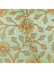 Hue Floral Embroidered Faux Silk Clutch