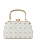 Hue Diamond Embroidered Faux Silk Clutch