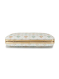 Hue Diamond Embroidered Faux Silk Clutch