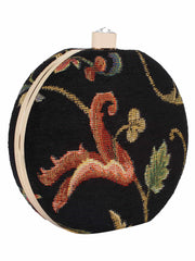 Loom Jacquard Fabric Round Clutch