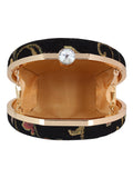Loom Jacquard Fabric Round Clutch
