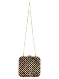 Vista Embroidered & Embelished Square Clutch