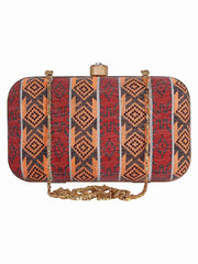 Loom Striped Jacquard Fabric Clutch