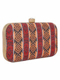 Loom Striped Jacquard Fabric Clutch