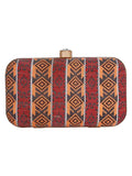 Loom Striped Jacquard Fabric Clutch