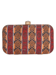 Loom Striped Jacquard Fabric Clutch