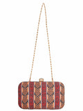 Loom Striped Jacquard Fabric Clutch