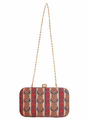 Loom Striped Jacquard Fabric Clutch
