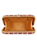 Loom Striped Jacquard Fabric Clutch