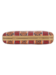 Loom Striped Jacquard Fabric Clutch