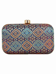 Tulle Raw Silk Fabric Printed Clutch