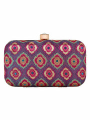 Tulle Raw Silk Fabric Printed Clutch