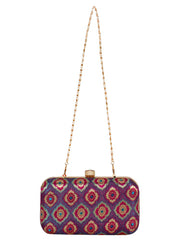 Tulle Raw Silk Fabric Printed Clutch