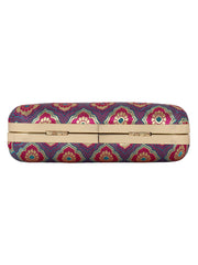 Tulle Raw Silk Fabric Printed Clutch