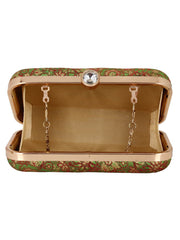 Tulle Raw Silk Fabric Printed Clutch