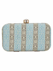 Tulle Raw Silk Fabric Printed Clutch