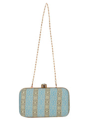 Tulle Raw Silk Fabric Printed Clutch