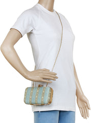 Tulle Raw Silk Fabric Printed Clutch