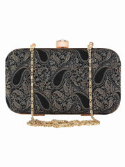 Tulle Raw Silk Fabric Printed Clutch