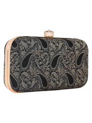 Tulle Raw Silk Fabric Printed Clutch