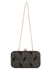 Tulle Raw Silk Fabric Printed Clutch