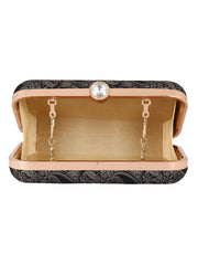 Tulle Raw Silk Fabric Printed Clutch