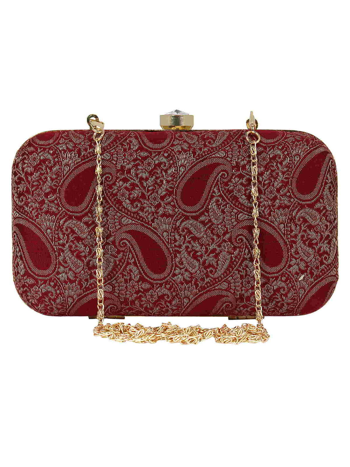 Tulle Raw Silk Fabric Printed Clutch