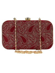 Tulle Raw Silk Fabric Printed Clutch