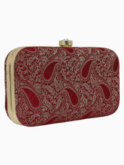 Tulle Raw Silk Fabric Printed Clutch