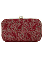 Tulle Raw Silk Fabric Printed Clutch