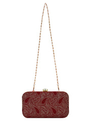 Tulle Raw Silk Fabric Printed Clutch