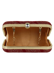 Tulle Raw Silk Fabric Printed Clutch