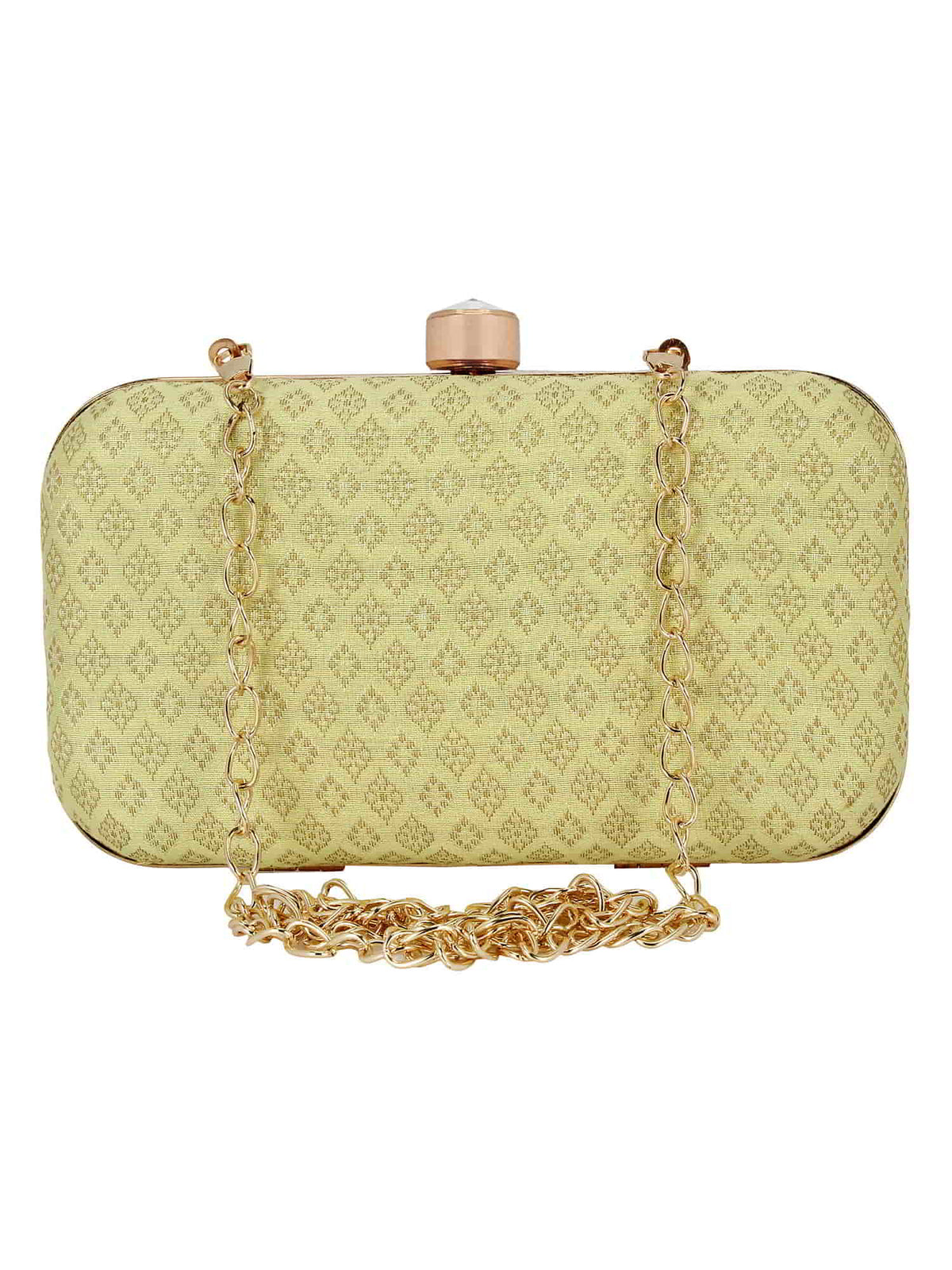Tulle Raw Silk Fabric Printed Clutch