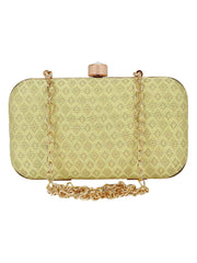 Tulle Raw Silk Fabric Printed Clutch