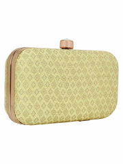 Tulle Raw Silk Fabric Printed Clutch
