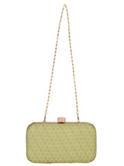 Tulle Raw Silk Fabric Printed Clutch