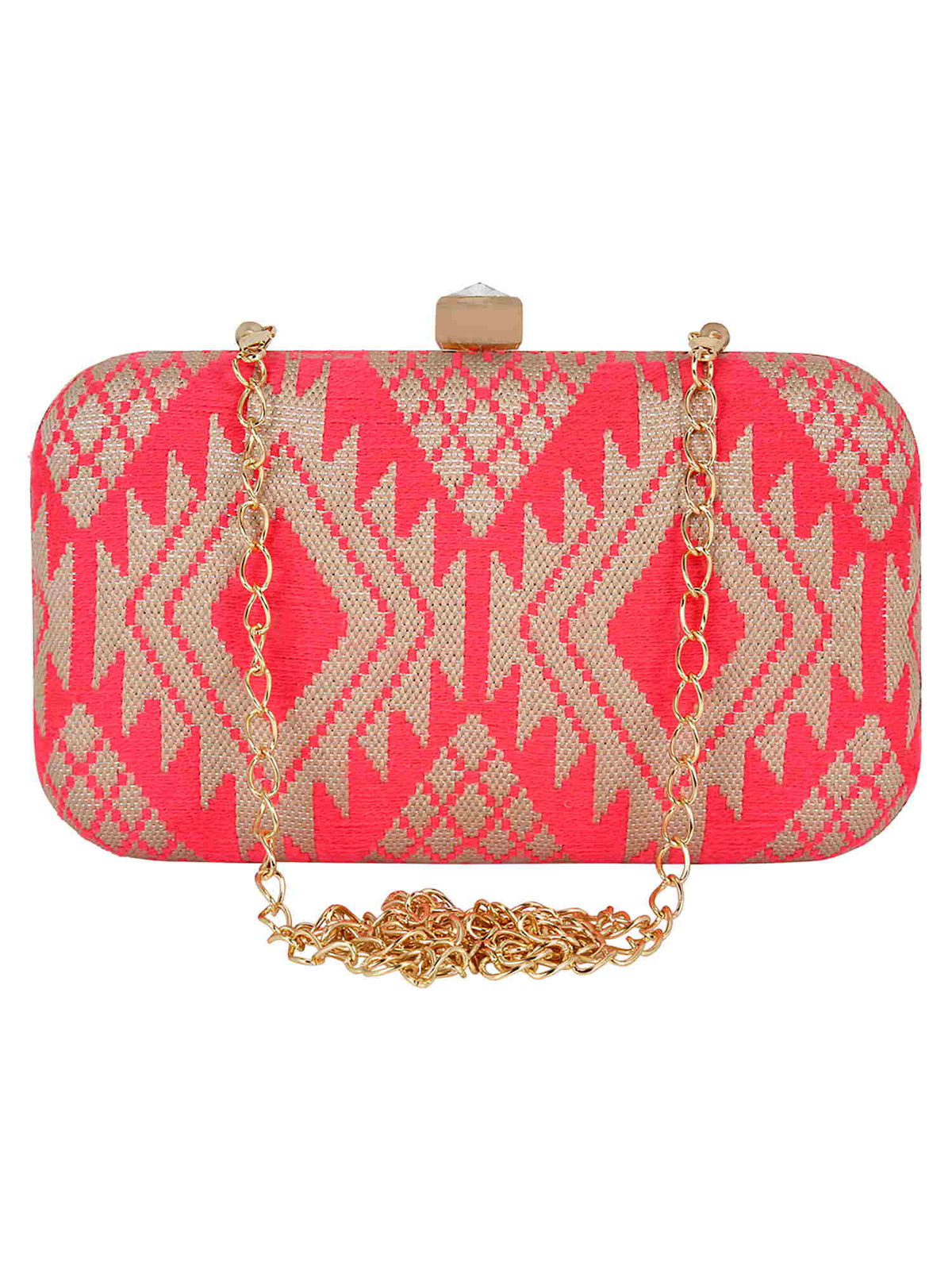 Hyperbole Cotton Textured Embroidery Clutch