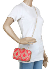 Hyperbole Cotton Textured Embroidery Clutch